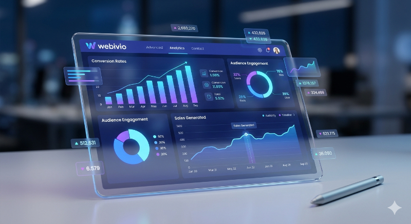 Wykresy analityki sprzedaży po webinarze online