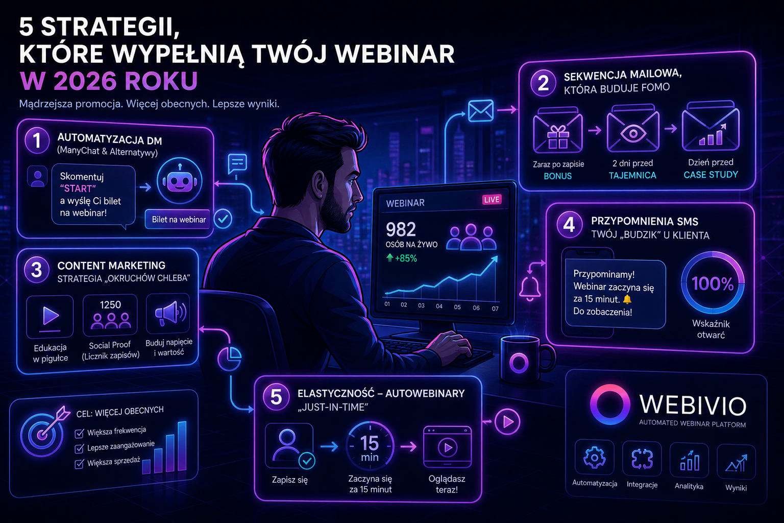 5 strategii, które wypełnią Twój webinar w 2026 – automatyzacja, FOMO i przypomnienia, które działają.